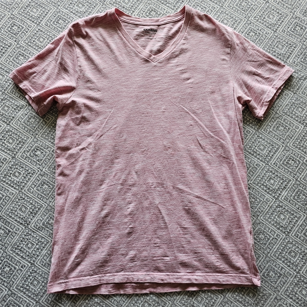 Express Men’s Flex Stretch V-Neck T-Shirt – Red – Size Large